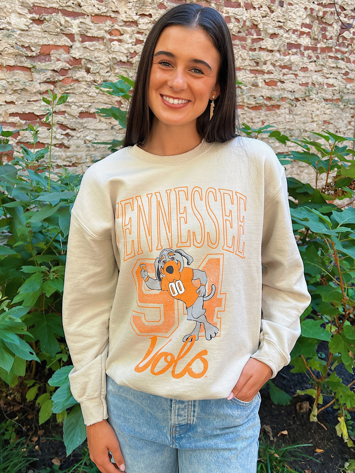 LivyLu Tennessee Vols Club Mascot Sweatshirt in sand 