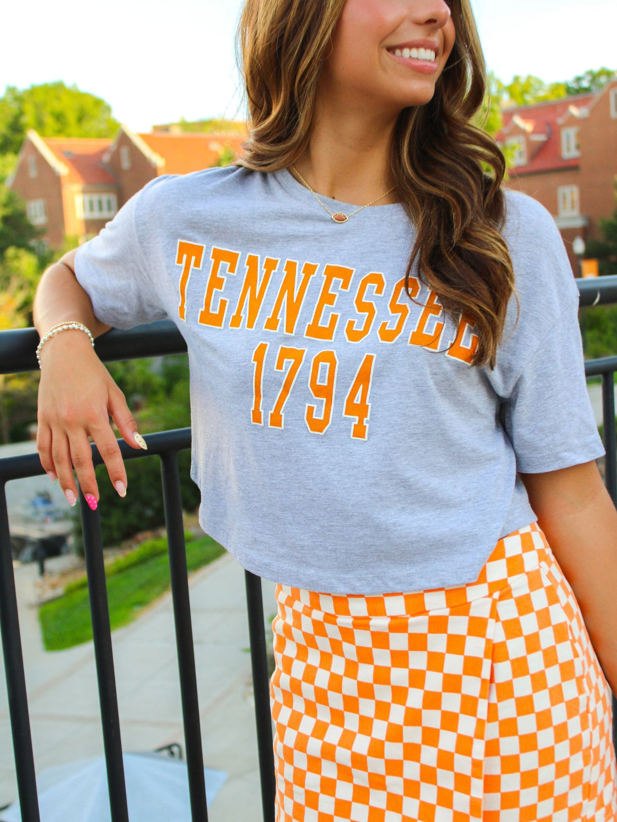 LivyLu Tennessee Vols Block Puff Ink Crop Tee