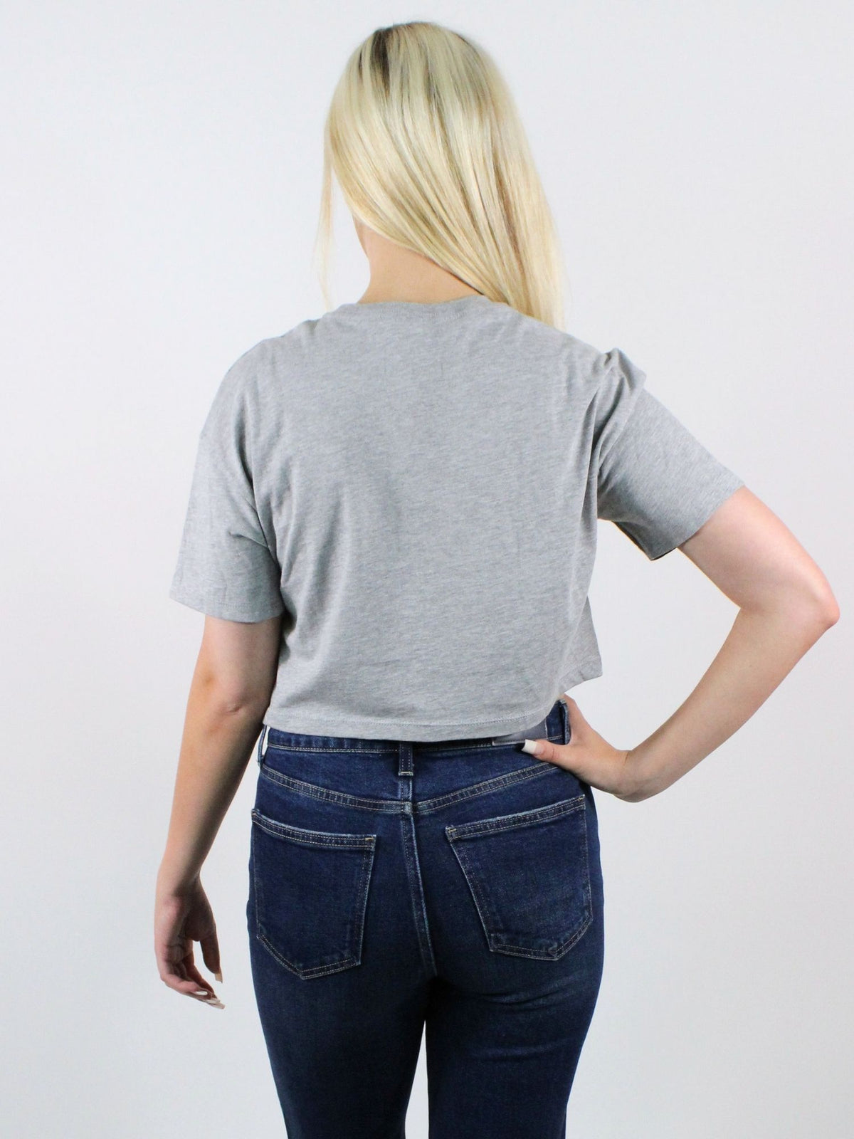 LivyLu TN Vols Block Puff Ink Crop Tee in gray