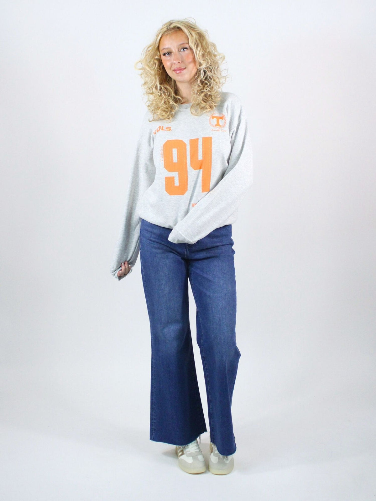 LivyLu Tennessee Vols Crest Stamp Sweatshirt in ash grey
