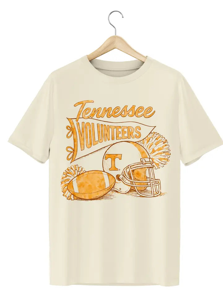 LivyLu Tennessee Vols Football Pennant Vintage Ellie Tee