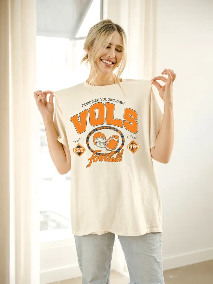 LivyLu Tennessee Vols Gridiron Football Thrifted Tee