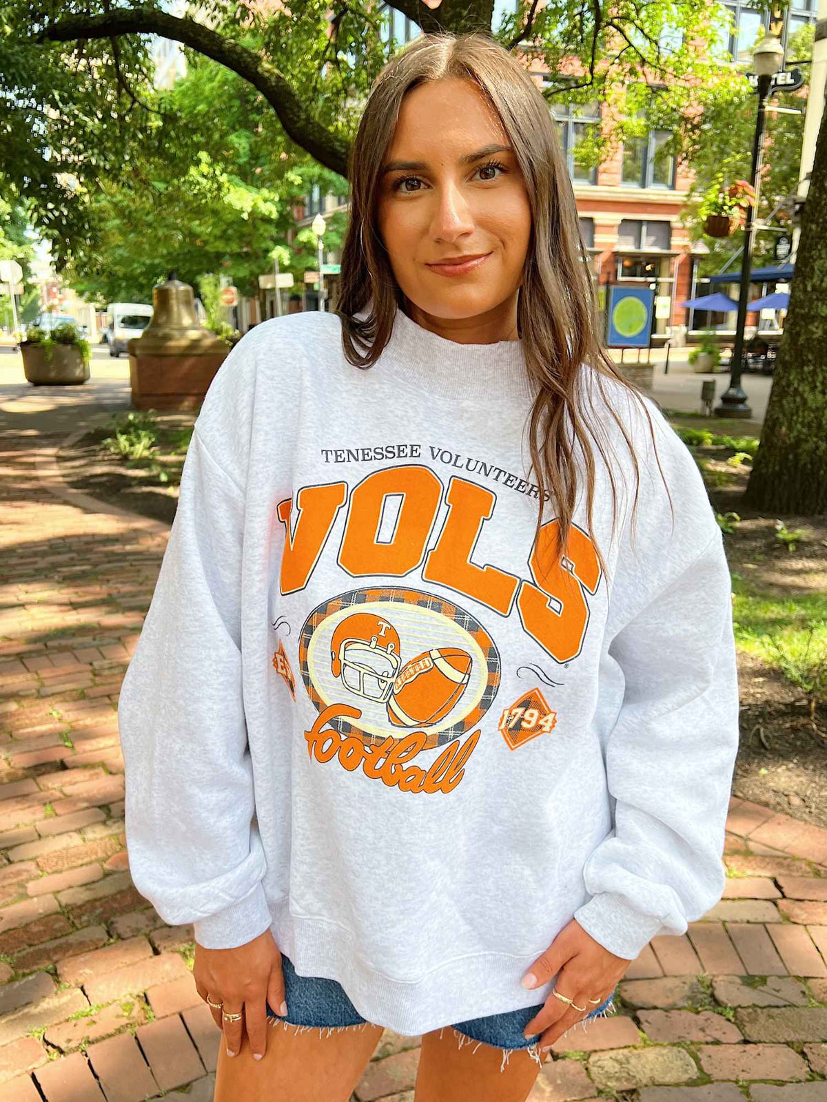 LivyLu Tennessee Vols Gridiron Mock Sweatshirt