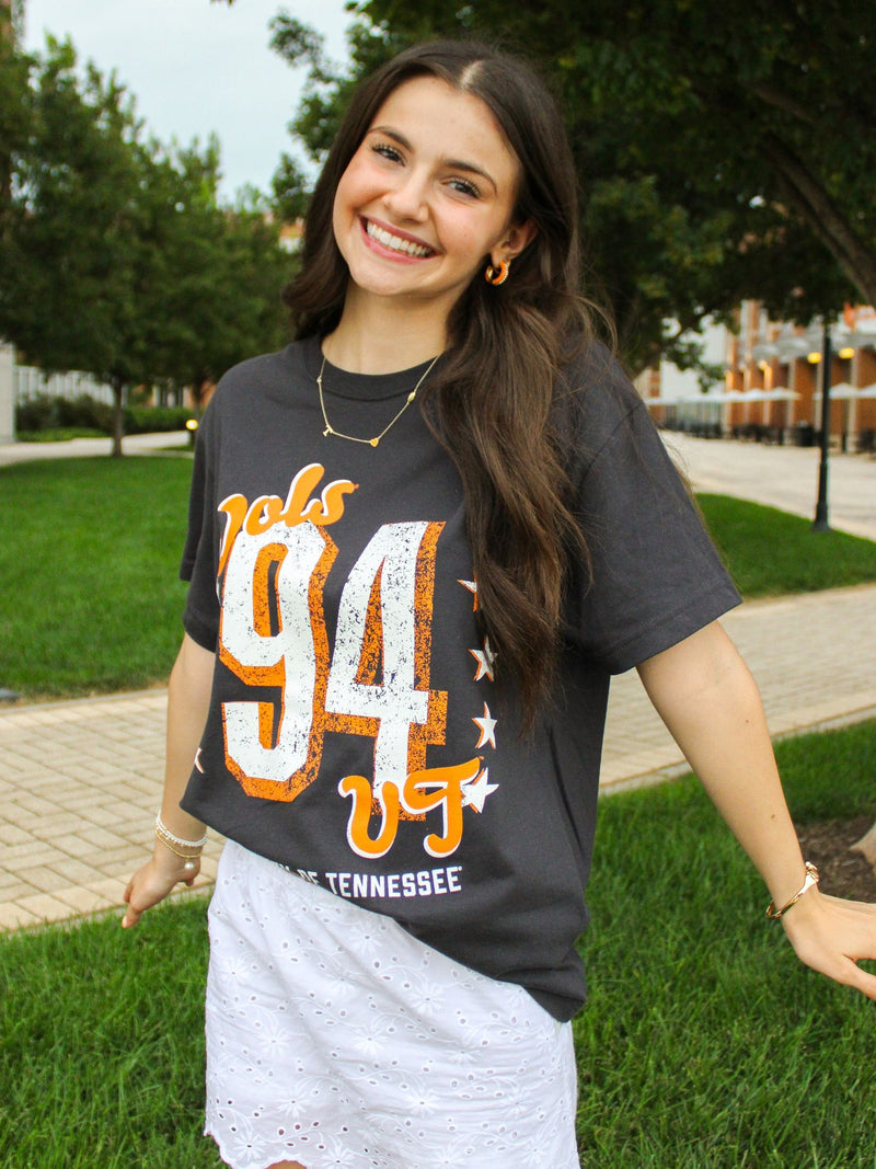 LivyLu Tennessee Vols Jersey Patch Heavyweight Tee smoke