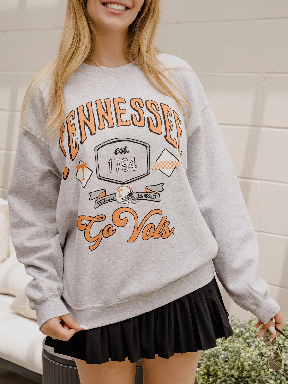 LivyLu Tennessee Vols Patches 25 Sweatshirt in ash gray