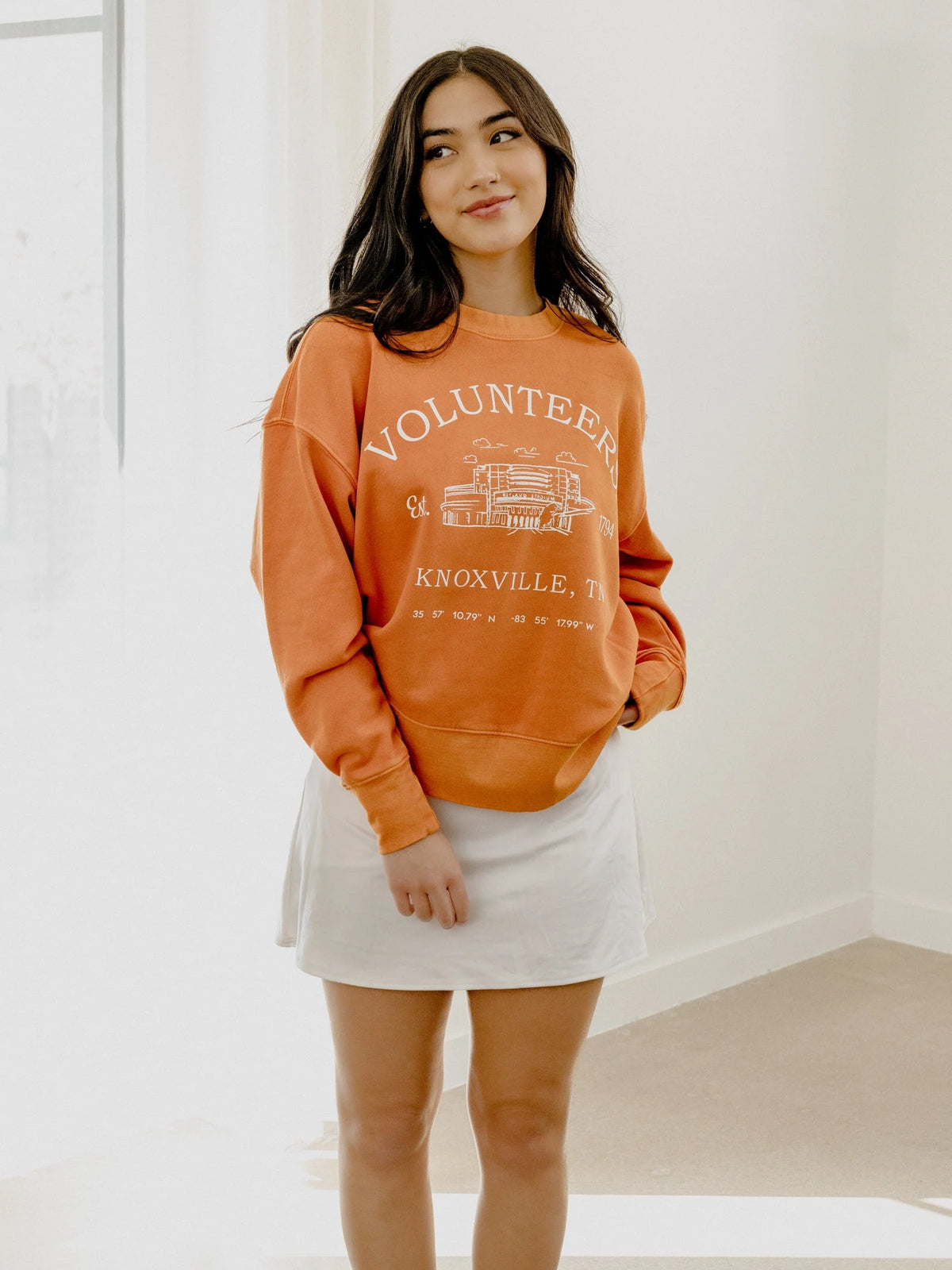 livylu tennessee vols stadium coordinates oversized sweatshirt in orange-front