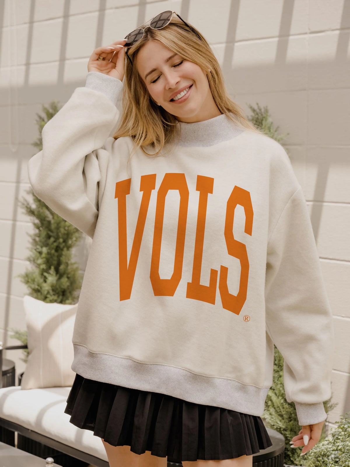 LivyLu Tennessee Vols Tall Boy Mock Neck Reversible Sweatshirt