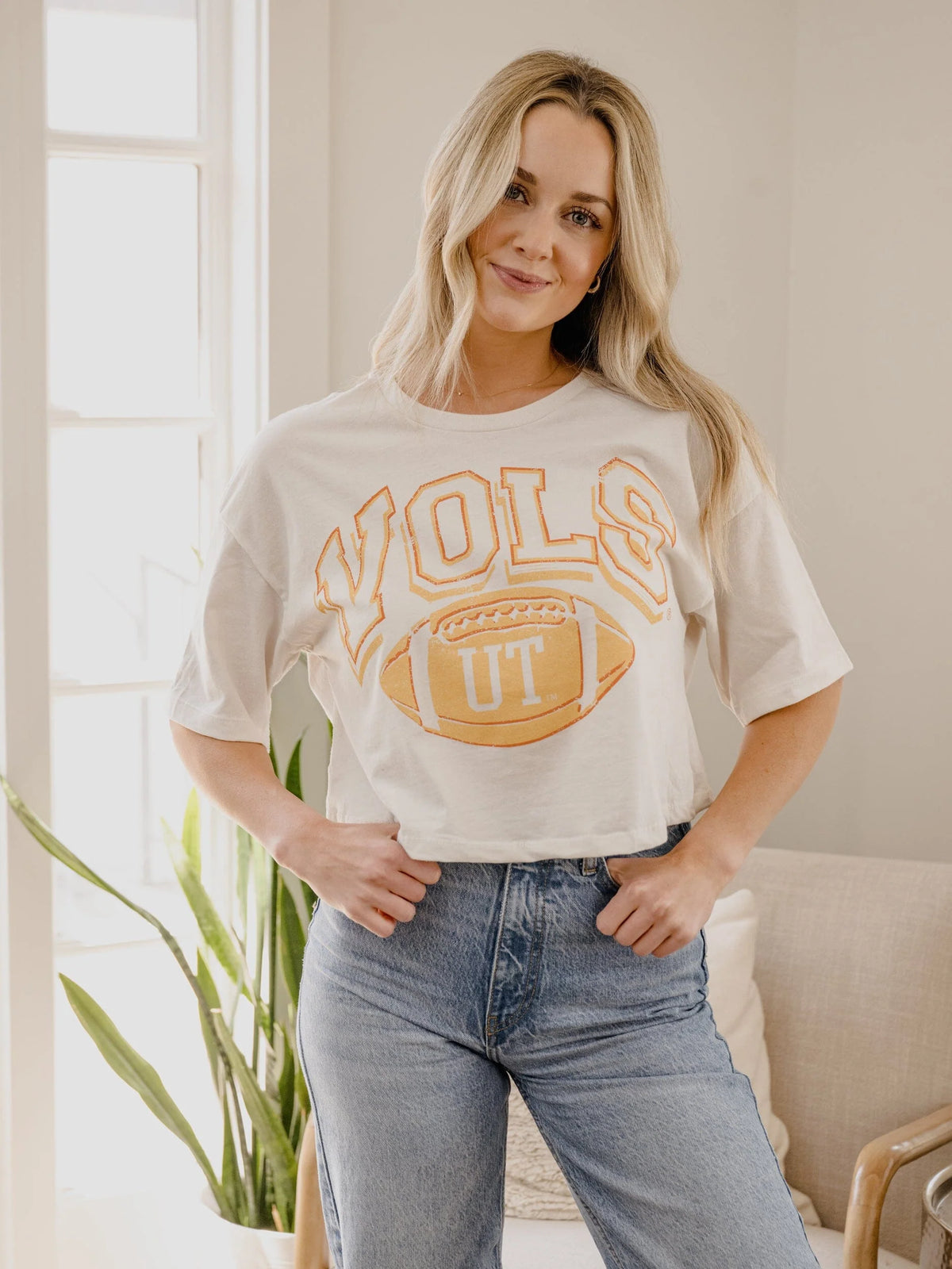 LivyLu TN Vols Wonka Football Crop Tee