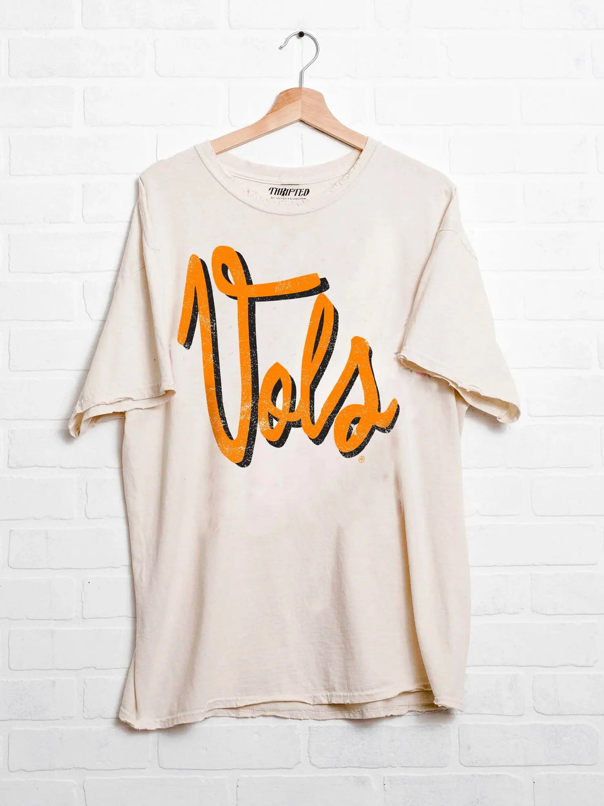 LivyLu University of Tennessee Volunteers Barbie Off-White Thrifted Game Day Tee