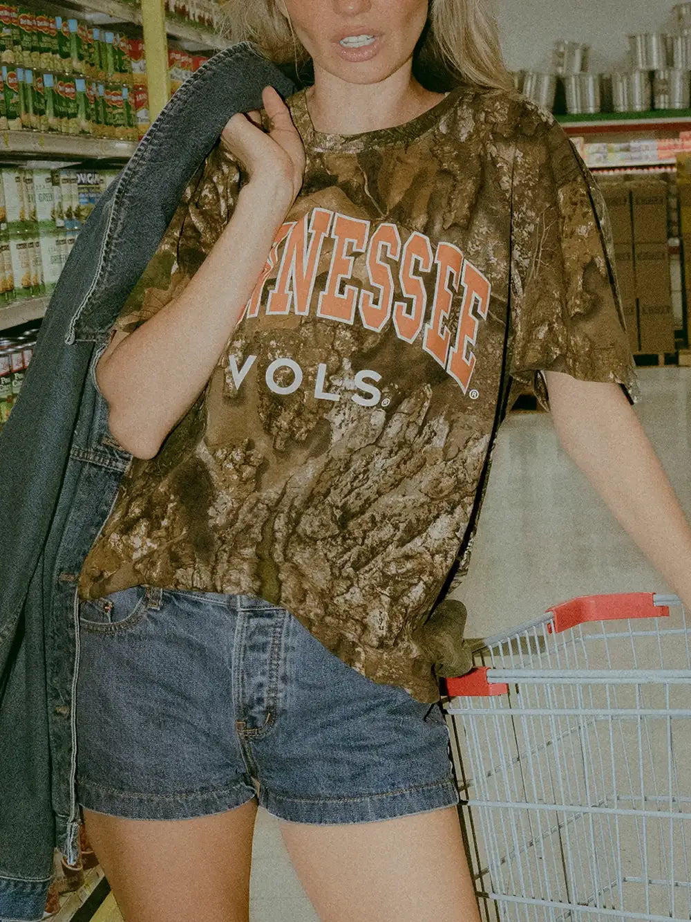 LivyLu Tennessee Volunteers Gault Filled Camouflage T-Shirt