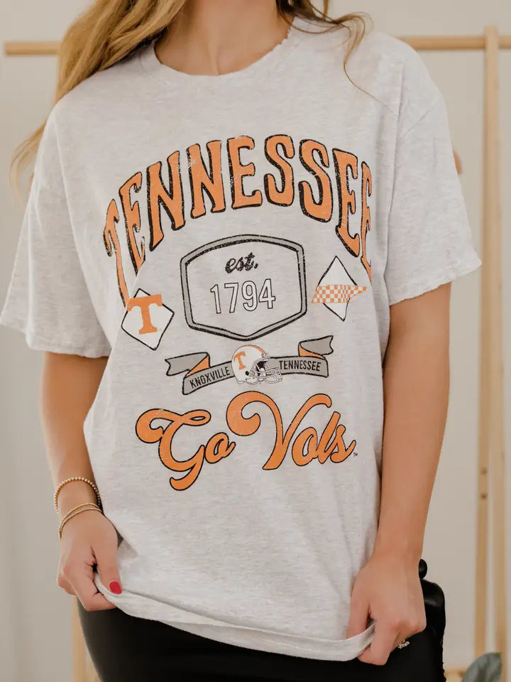 LivyLu Tennessee Volunteers Patches 25 Thrifted Tee ash gray 