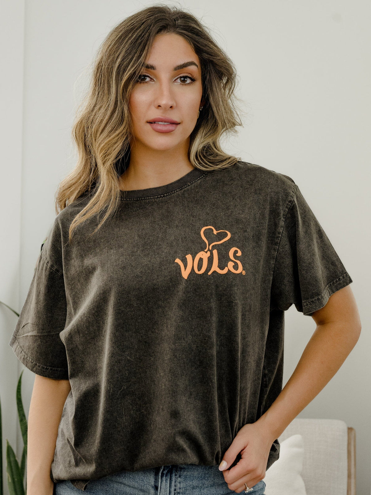 LivyLu Vols Lyric Puff Ink Charcoal Hi-Dive Tee