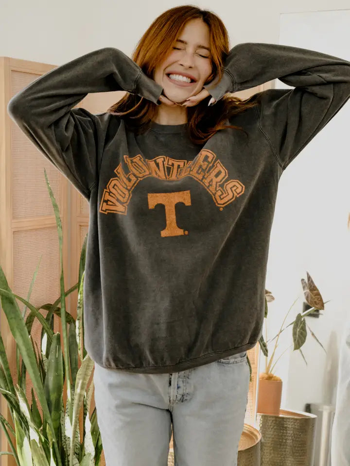 LivyLu TN Vols Mega Arch Sweatshirt in pepper-front