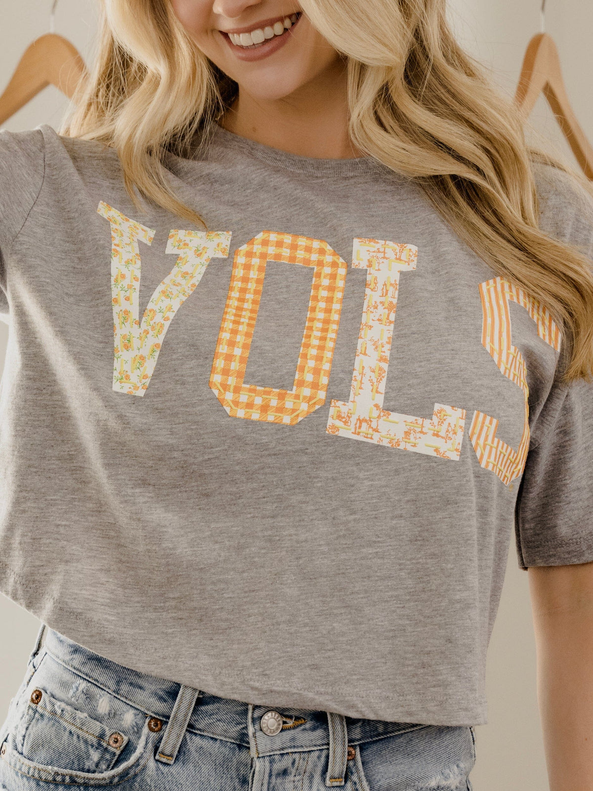 livylu vols quilted puff ink gray cropped tee