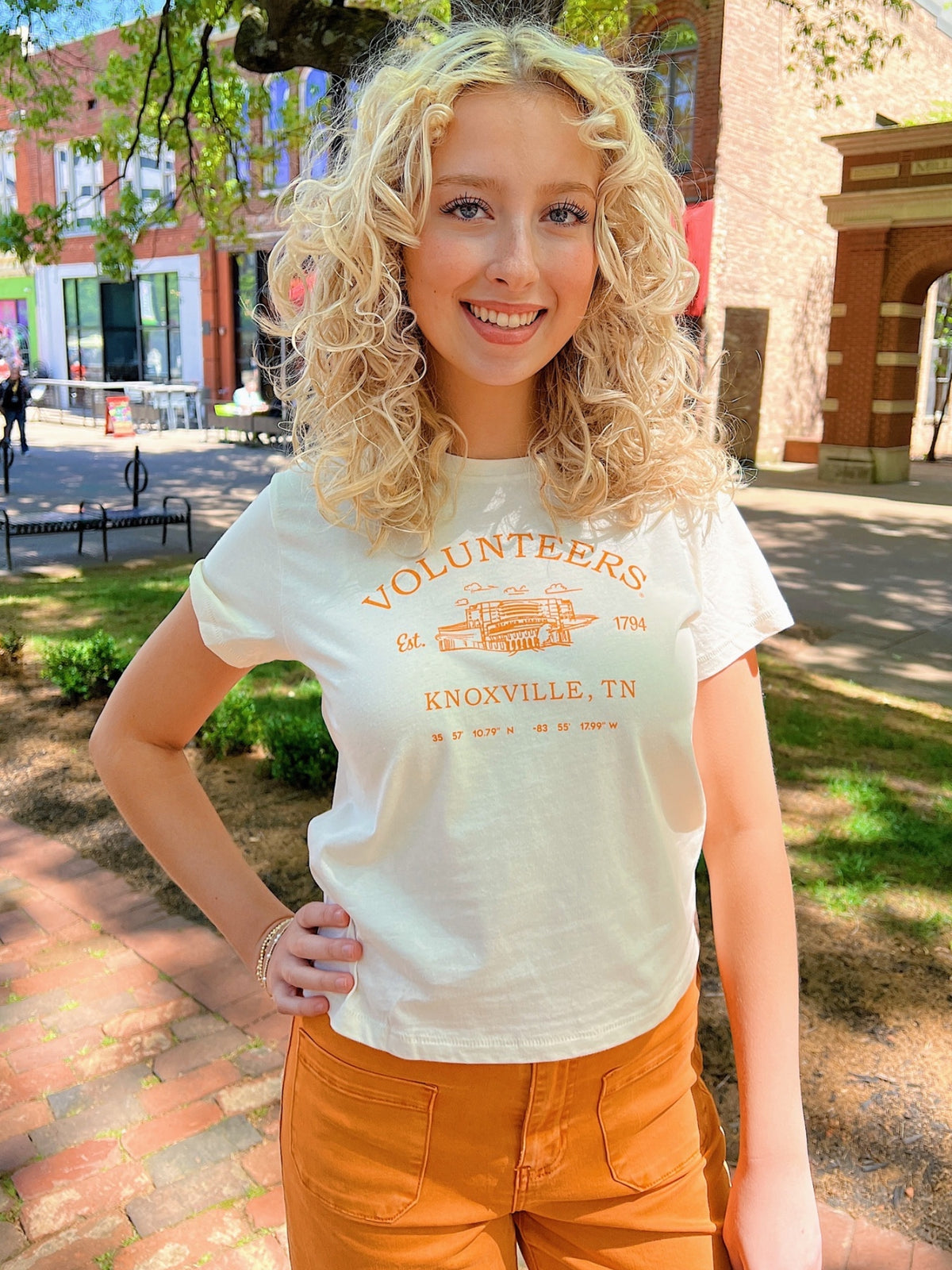 LivyLu Vols Stadium Coordinates Micro Cropped Tee
