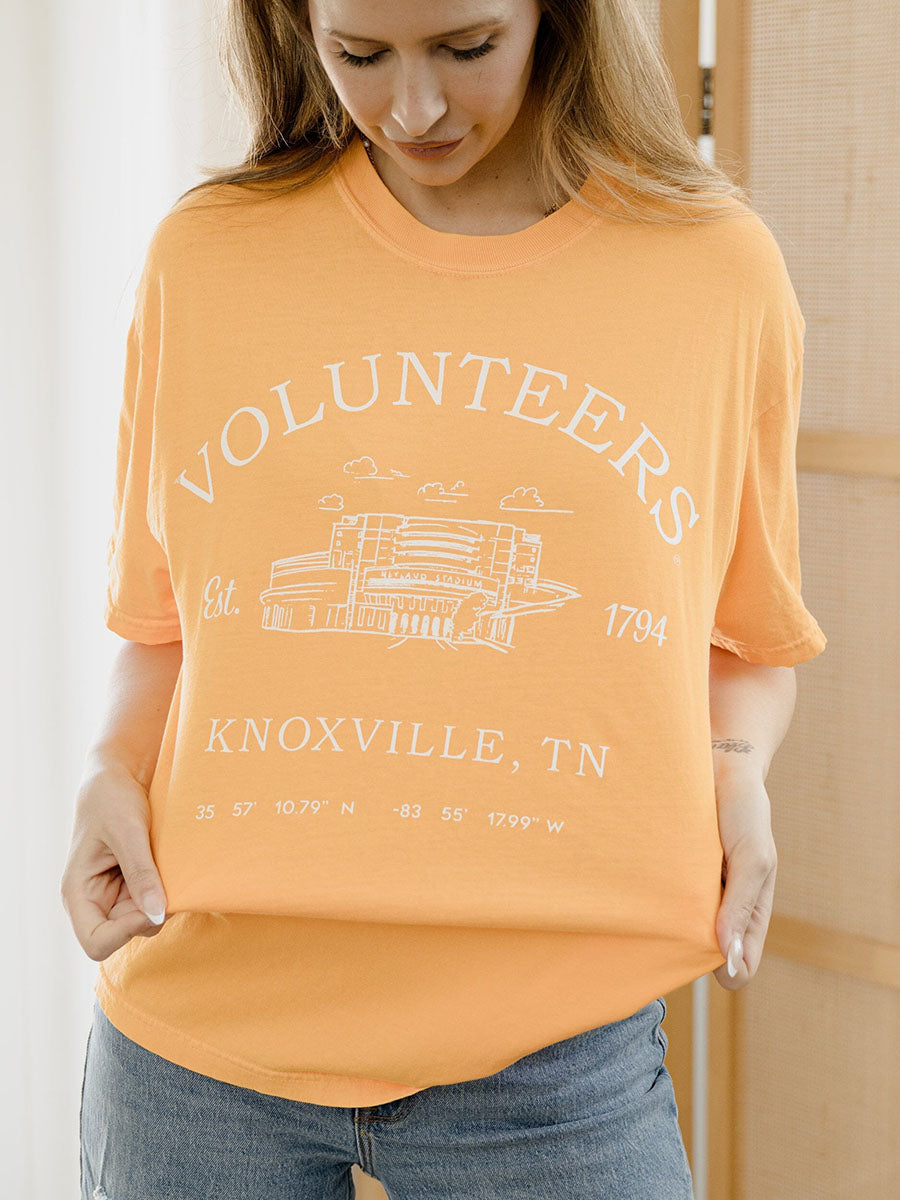 livylu tennessee vols stadium coordinates orange gameday tee