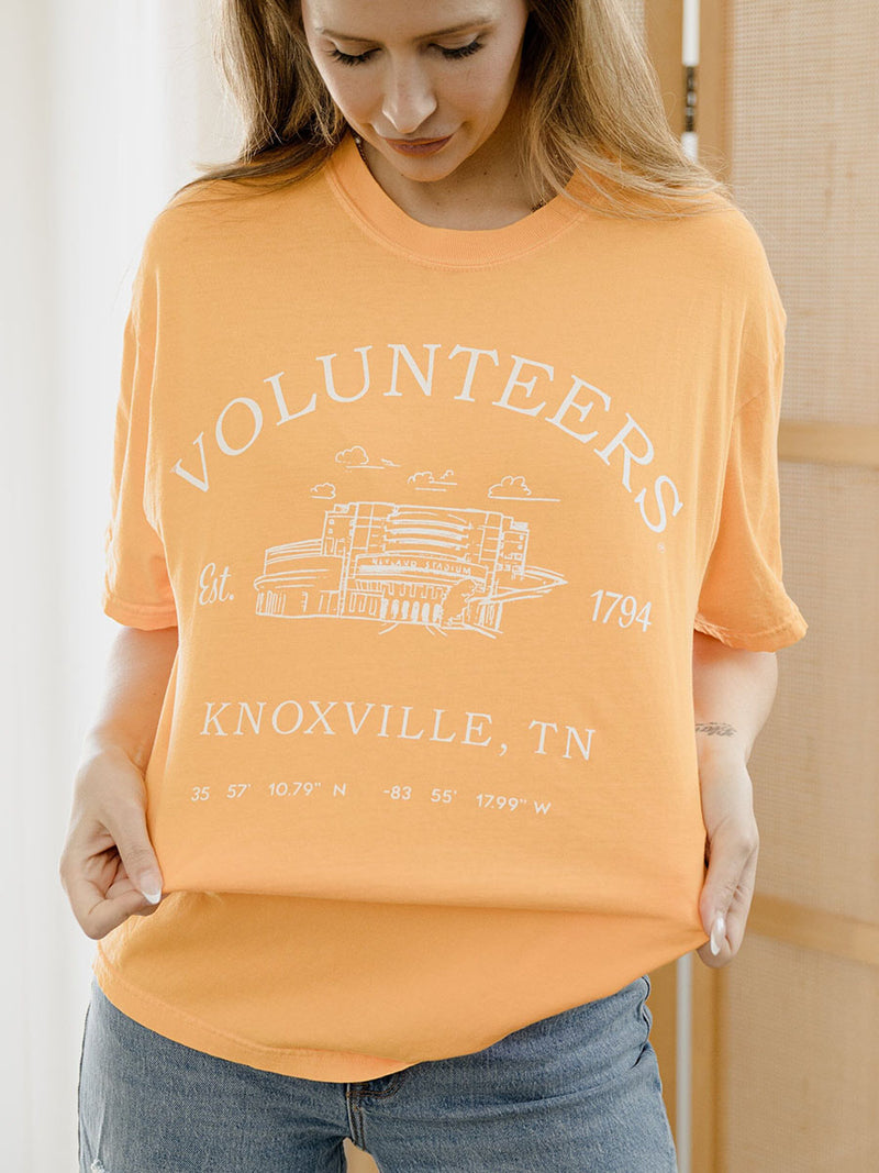 livylu tennessee vols stadium coordinates orange gameday tee