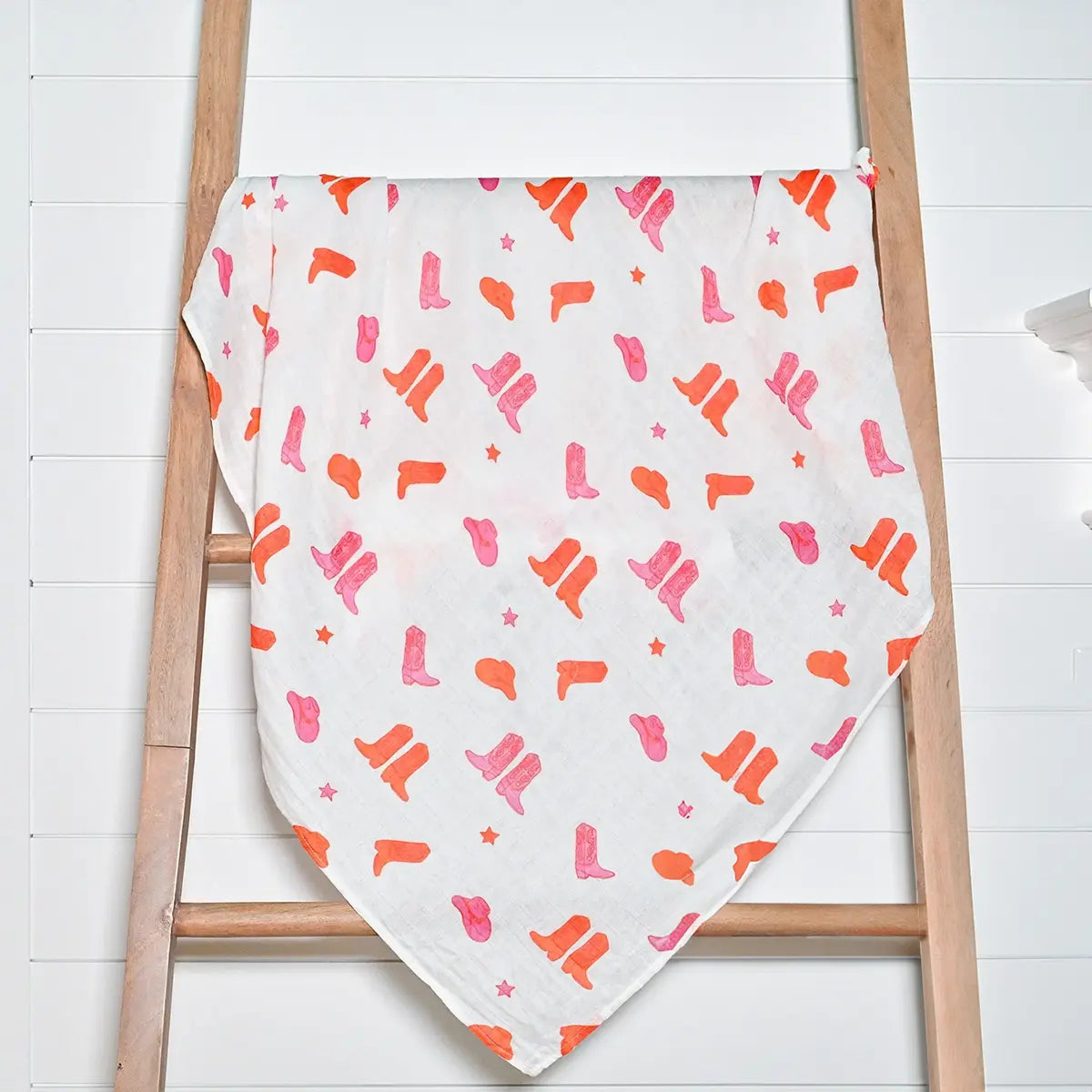 LollyBanks Life is Better in Pink Boots Swaddle Blanket