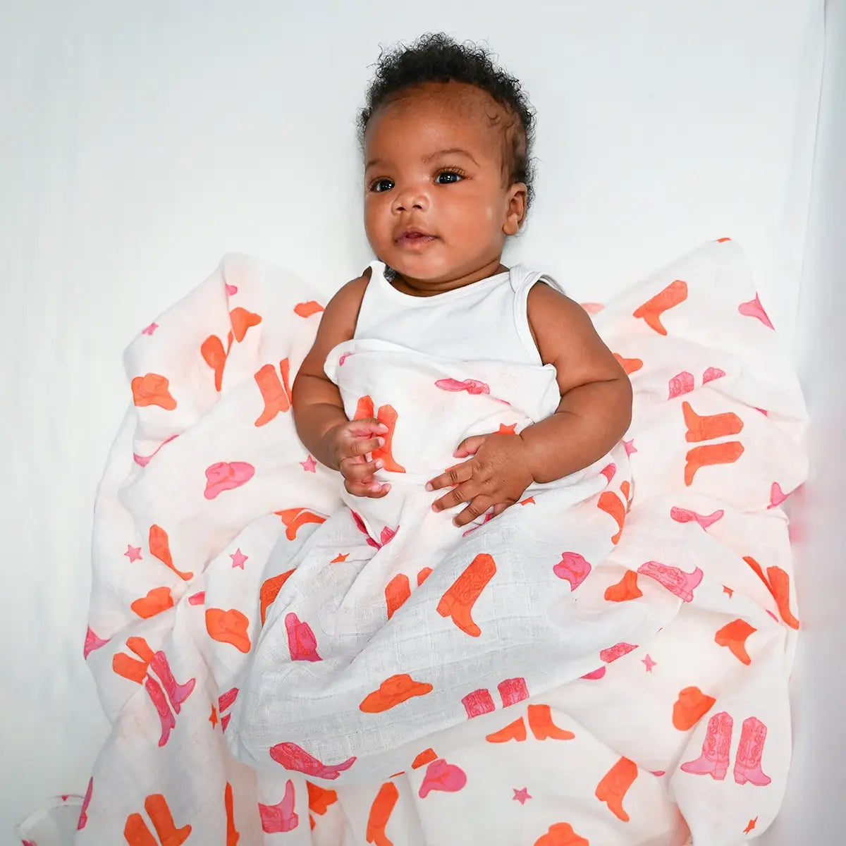 LollyBanks Life is Better in Pink Boots Swaddle Blanket