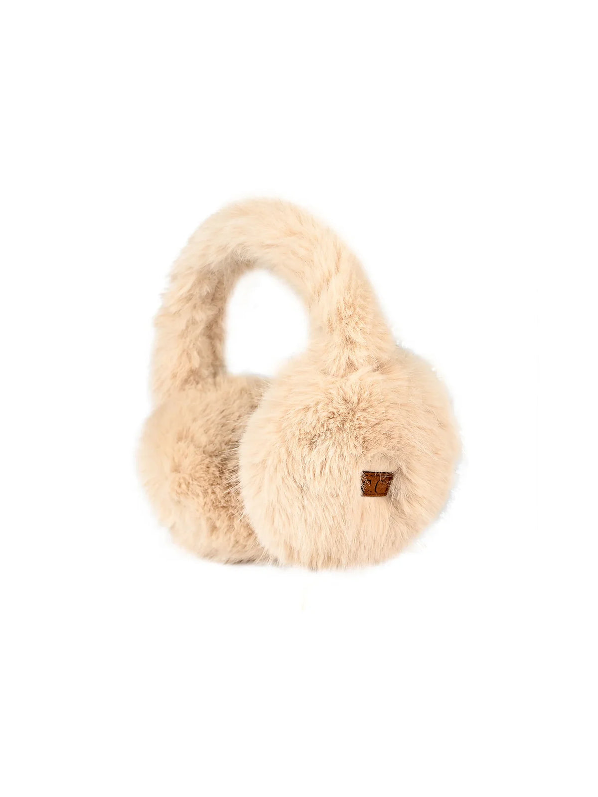 Long Faux Fur Earmuff Beige