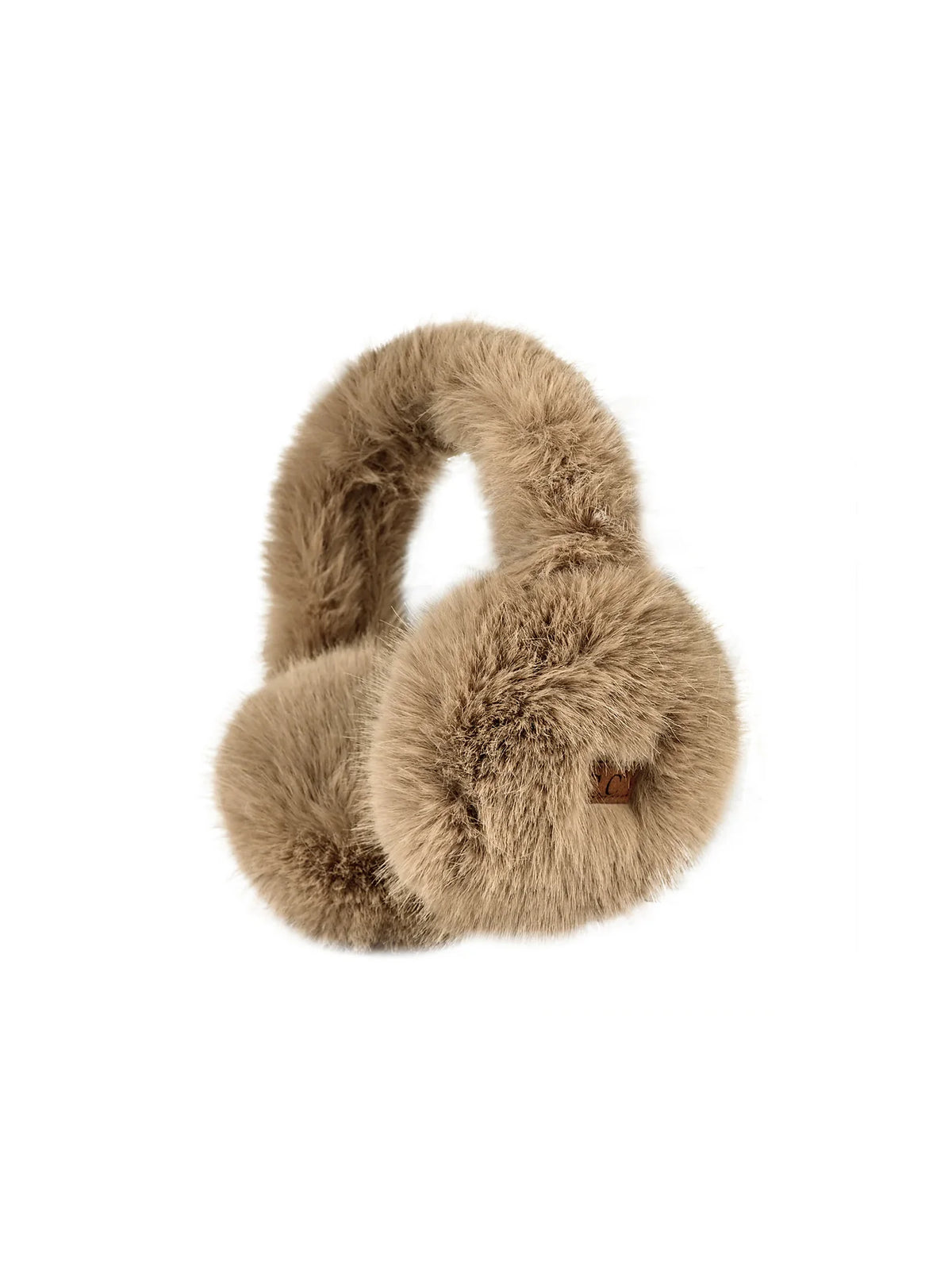 Long Faux Fur Earmuff Taupe