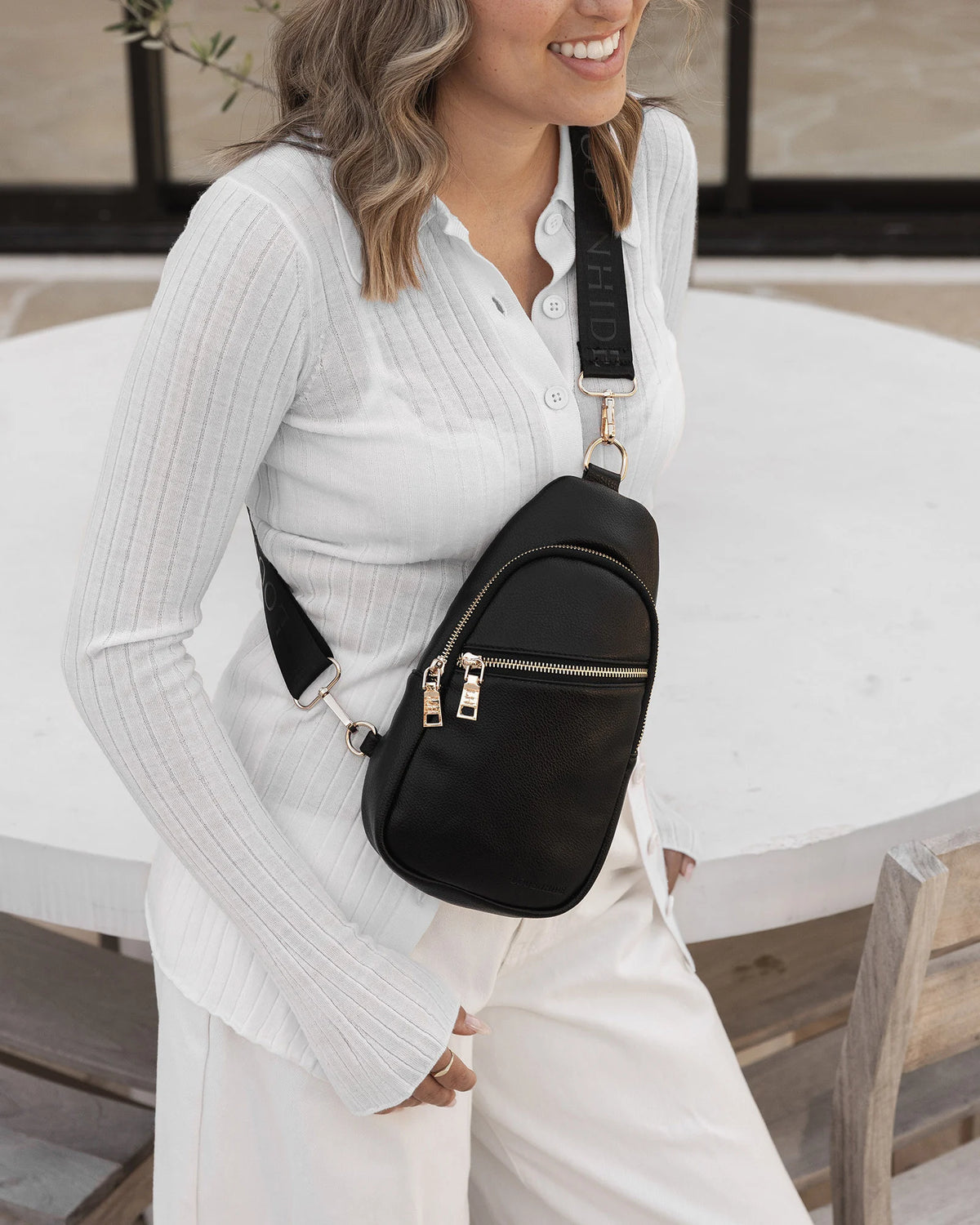 LOUENHIDE Bella Sling Bag in Black