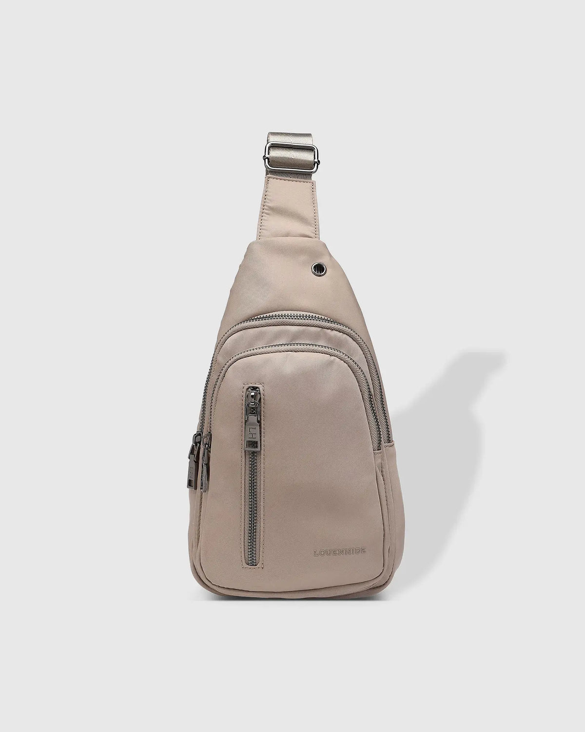 LOUENHIDE Boyd Nylon Sling Bag in Beige