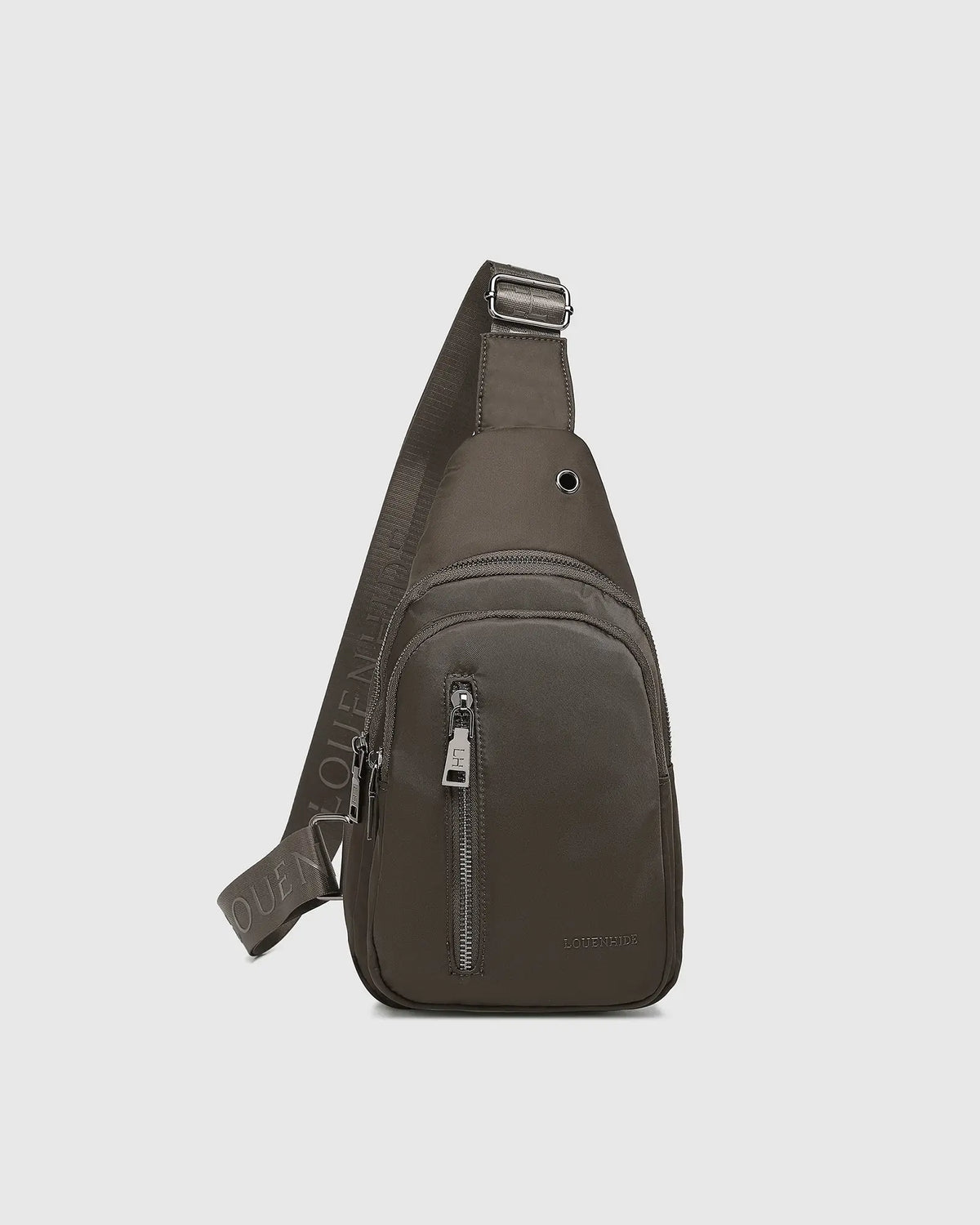 LOUENHIDE Boyd Nylon Sling Bag in Chocolate