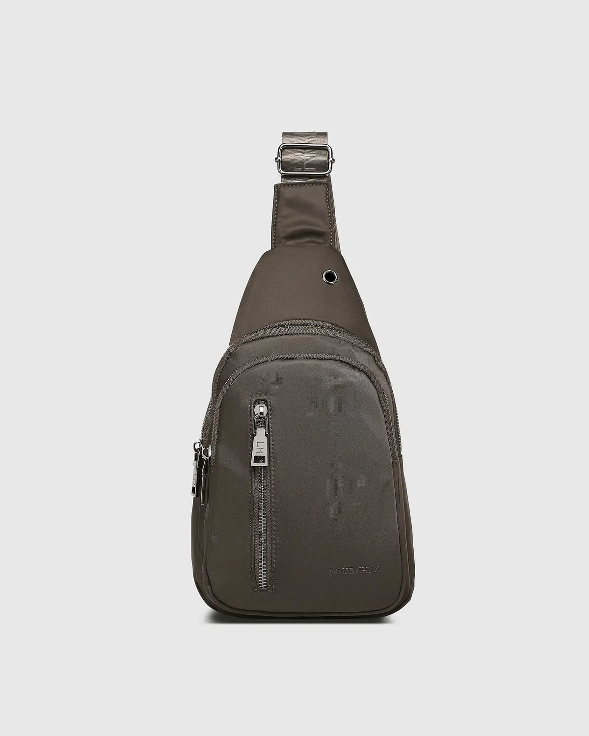 LOUENHIDE Boyd Nylon Sling Bag in Chocolate