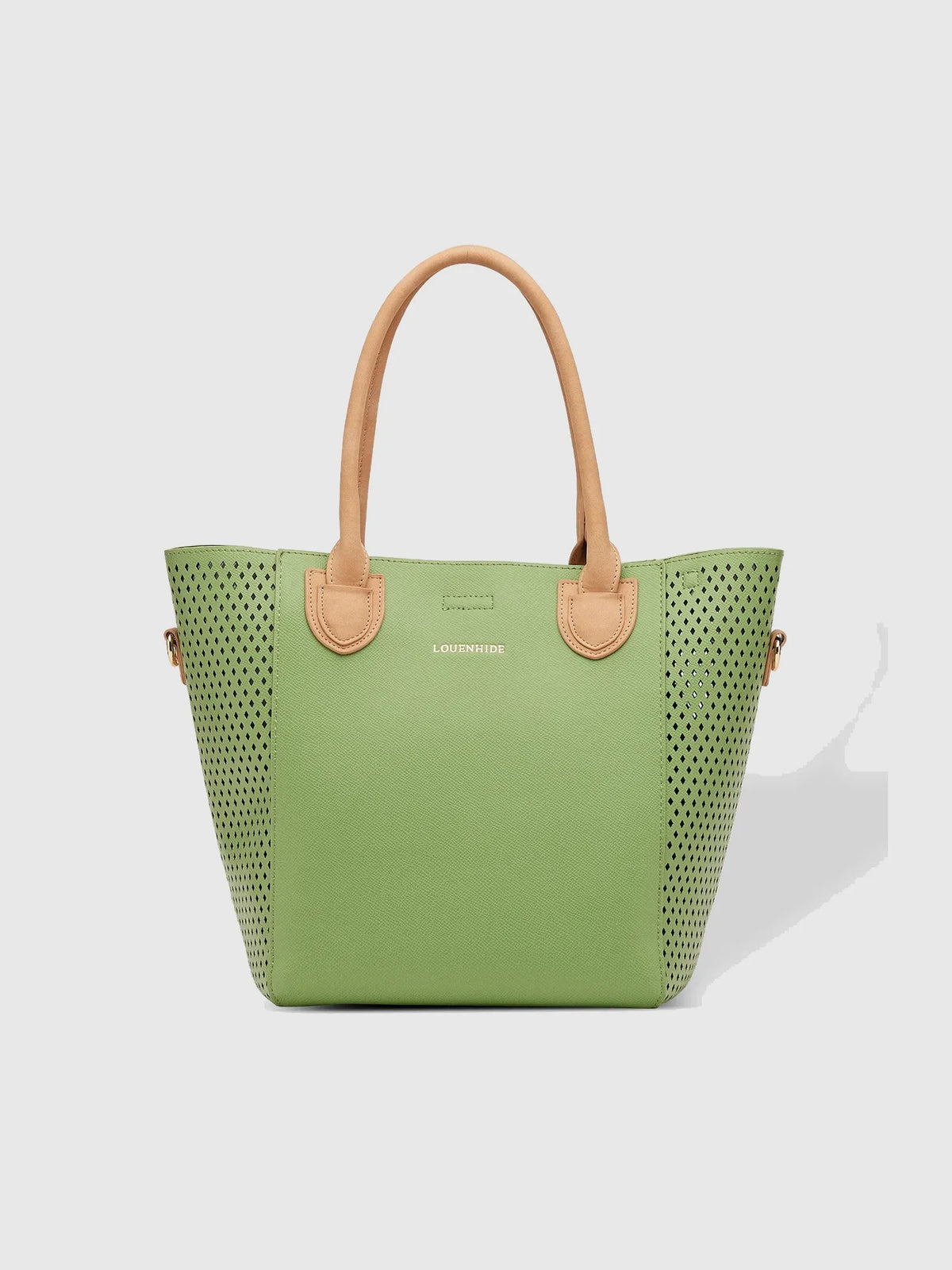 LOUENHIDE dublin leather tote bag in avocado green