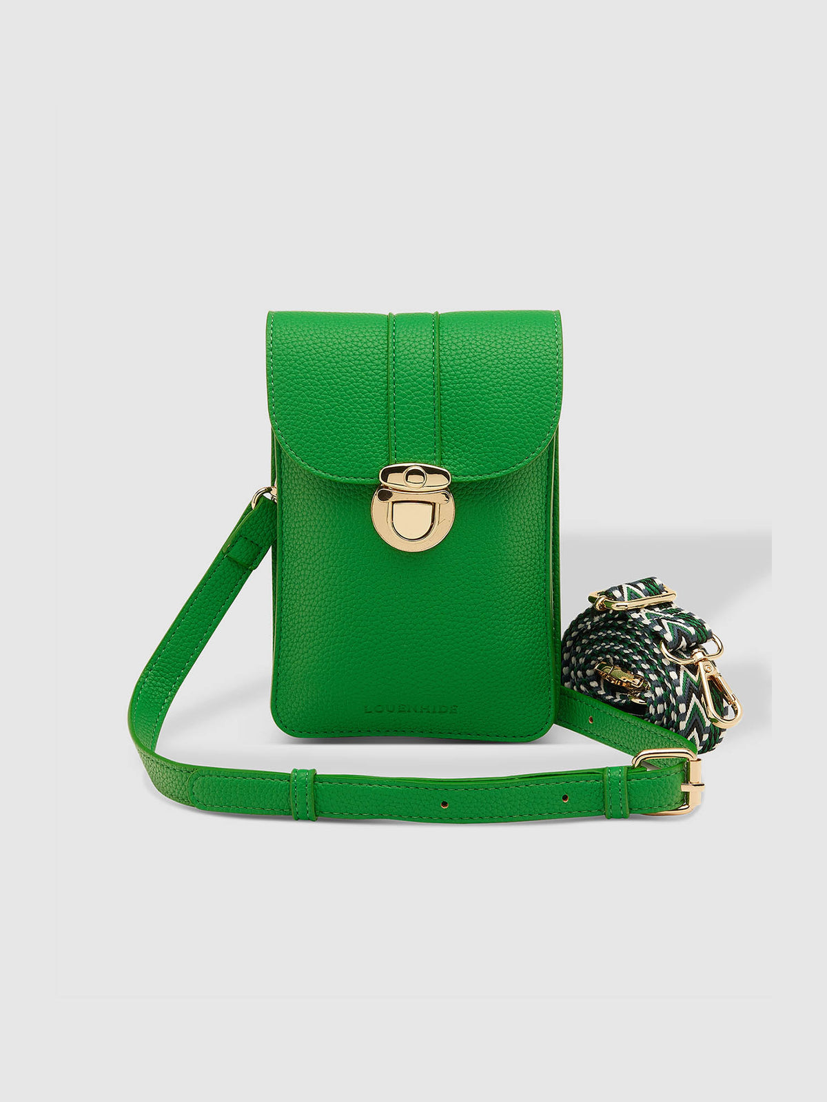 LOUENHIDE fontaine phone crossbody bag in apple green