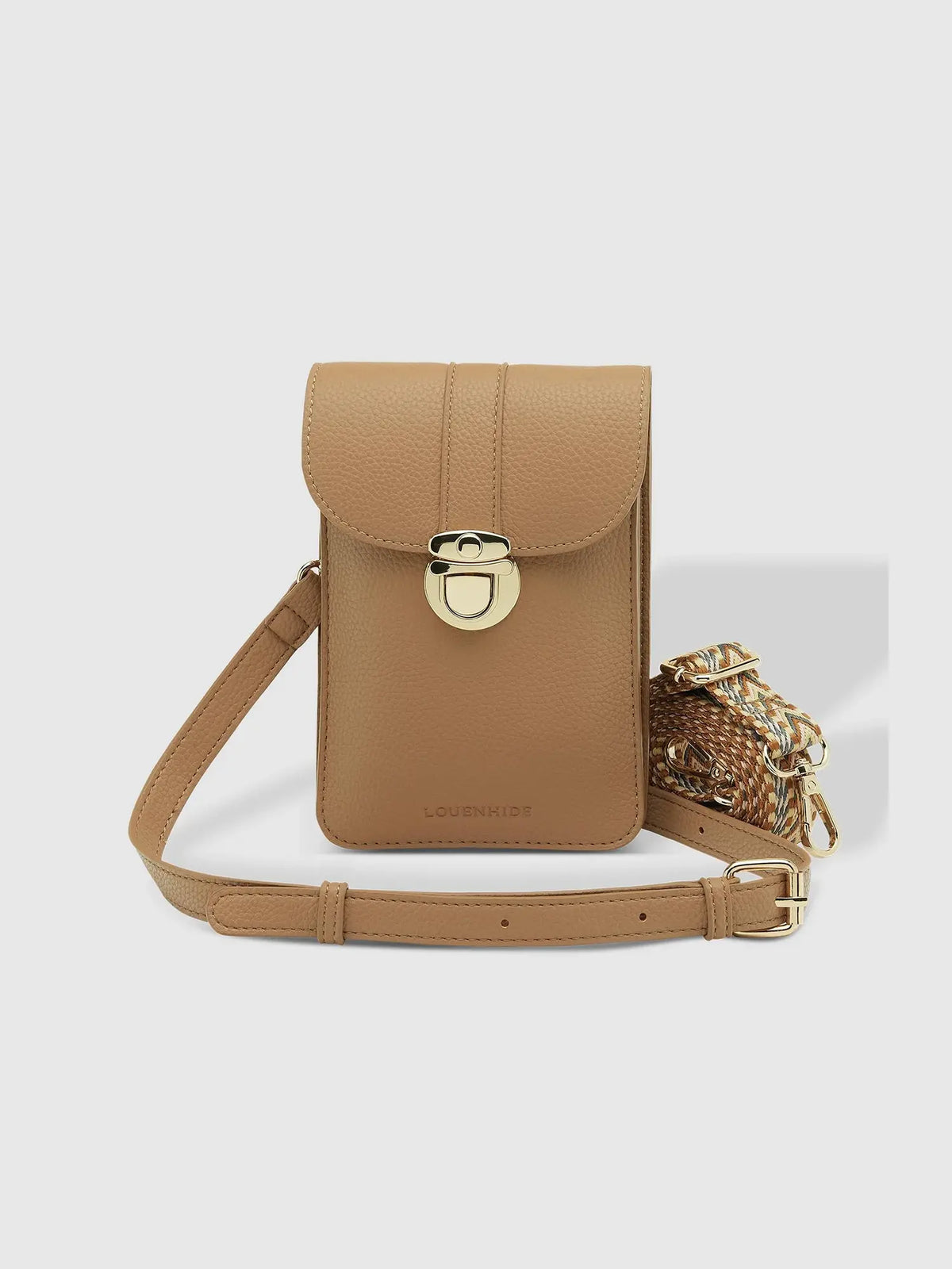 LOUENHIDE fontaine phone crossbody bag in latte