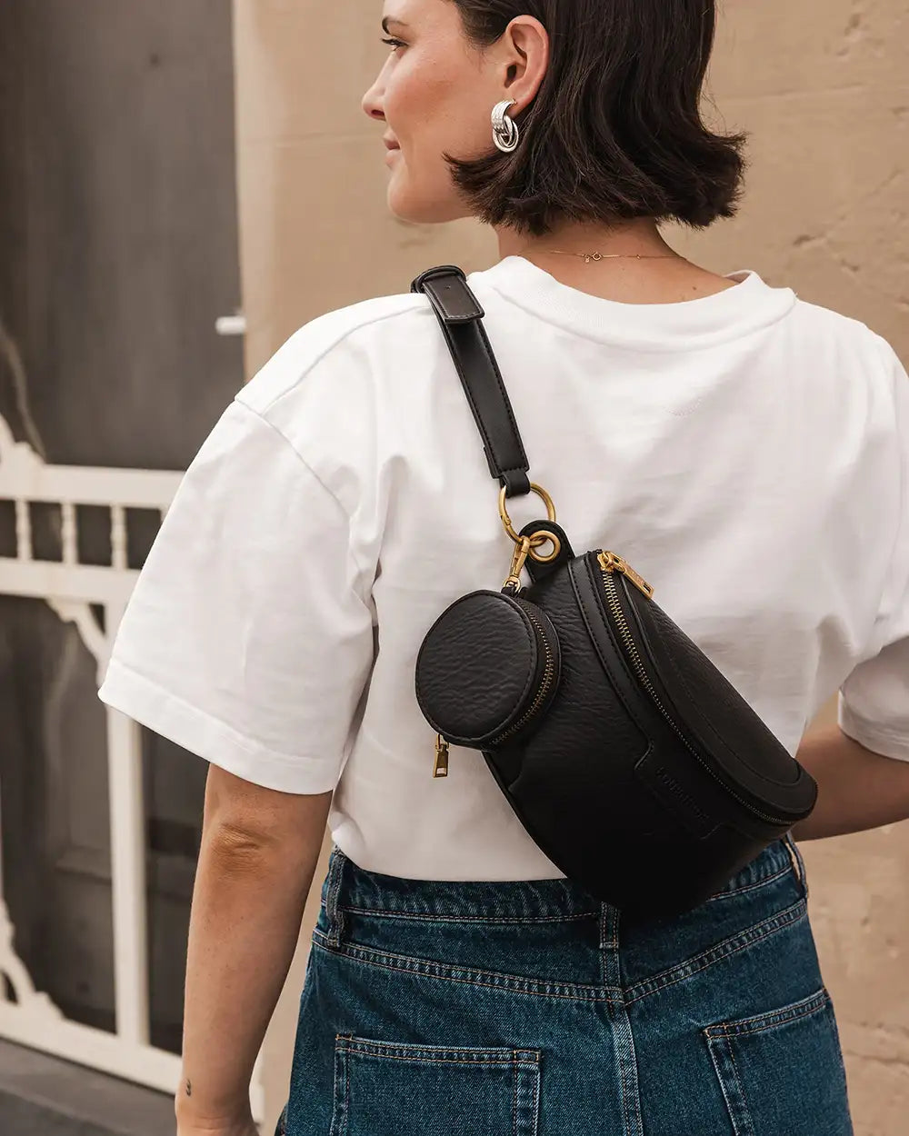 LOUENHIDE Joey Sling Bag in Black