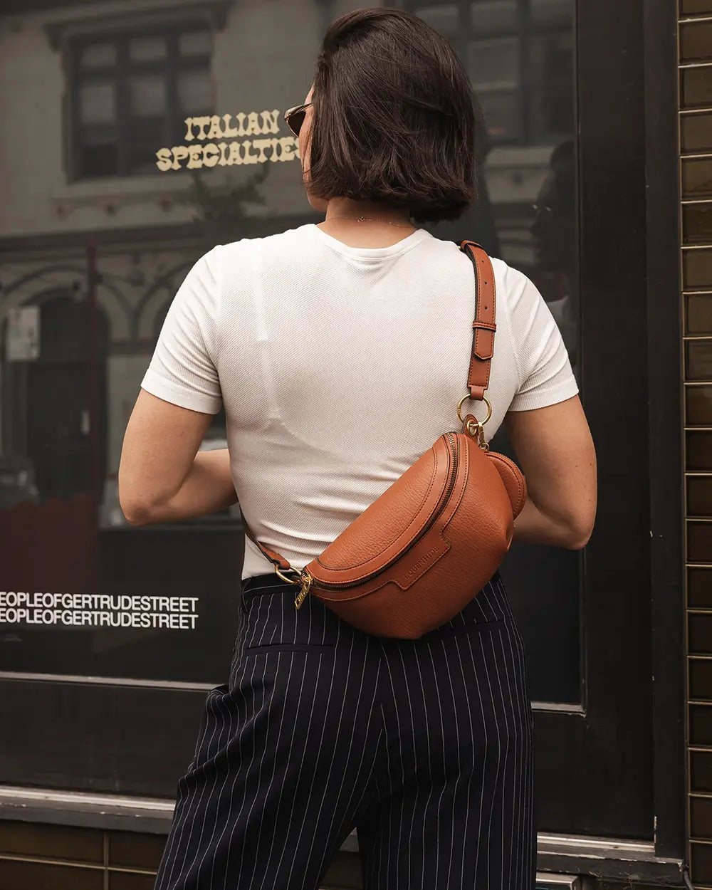 LOUENHIDE Joey Sling Bag in Tan