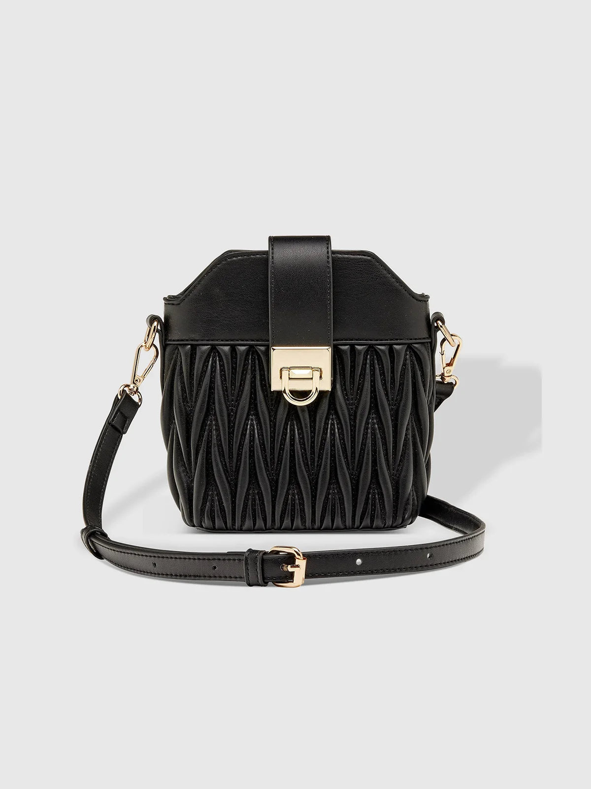 LOUENHIDE Layla Crossbody Bag Black Faux Leather