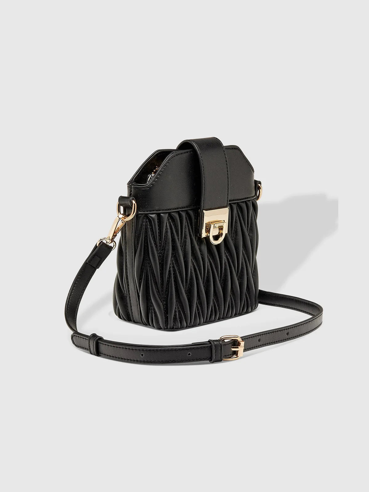 LOUENHIDE Layla Crossbody Bag Black Faux Leather