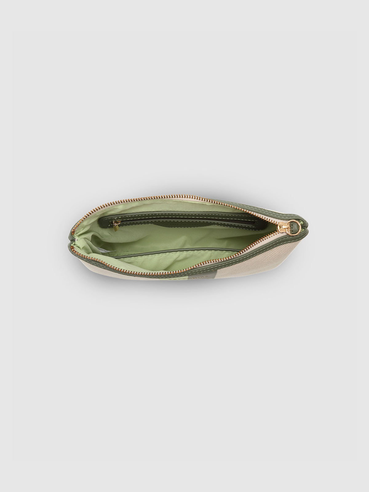 LOUENHIDE mimi painted canvas wristlet in avocado