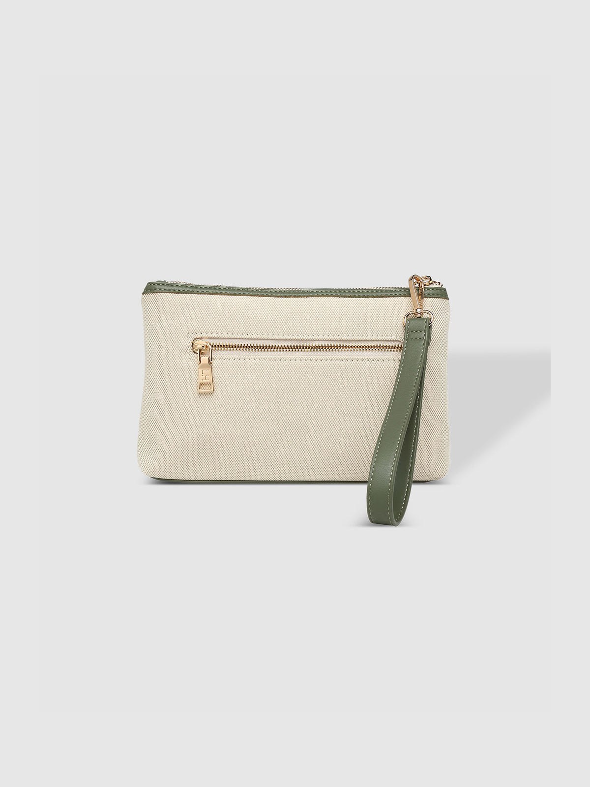 LOUENHIDE mimi painted canvas wristlet in avocado