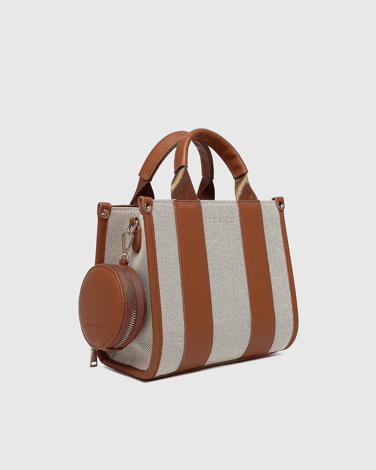 LOUENHIDE Mini Manhattan Tote Bag in Natural Tan Canvas
