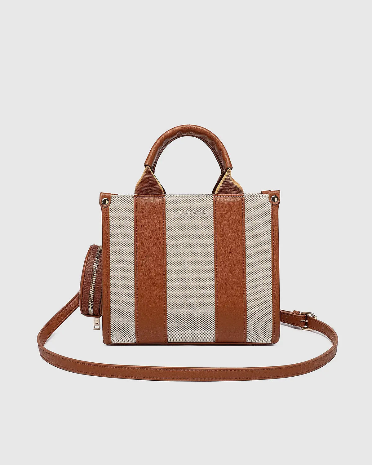 LOUENHIDE Mini Manhattan Tote Bag in Natural Tan Canvas