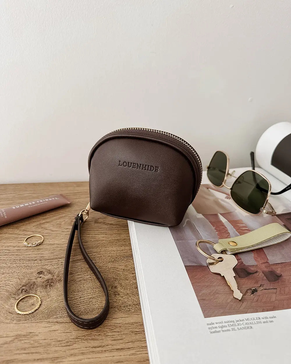 LOUENHIDE Paige RFID Small Purse in Chocolate