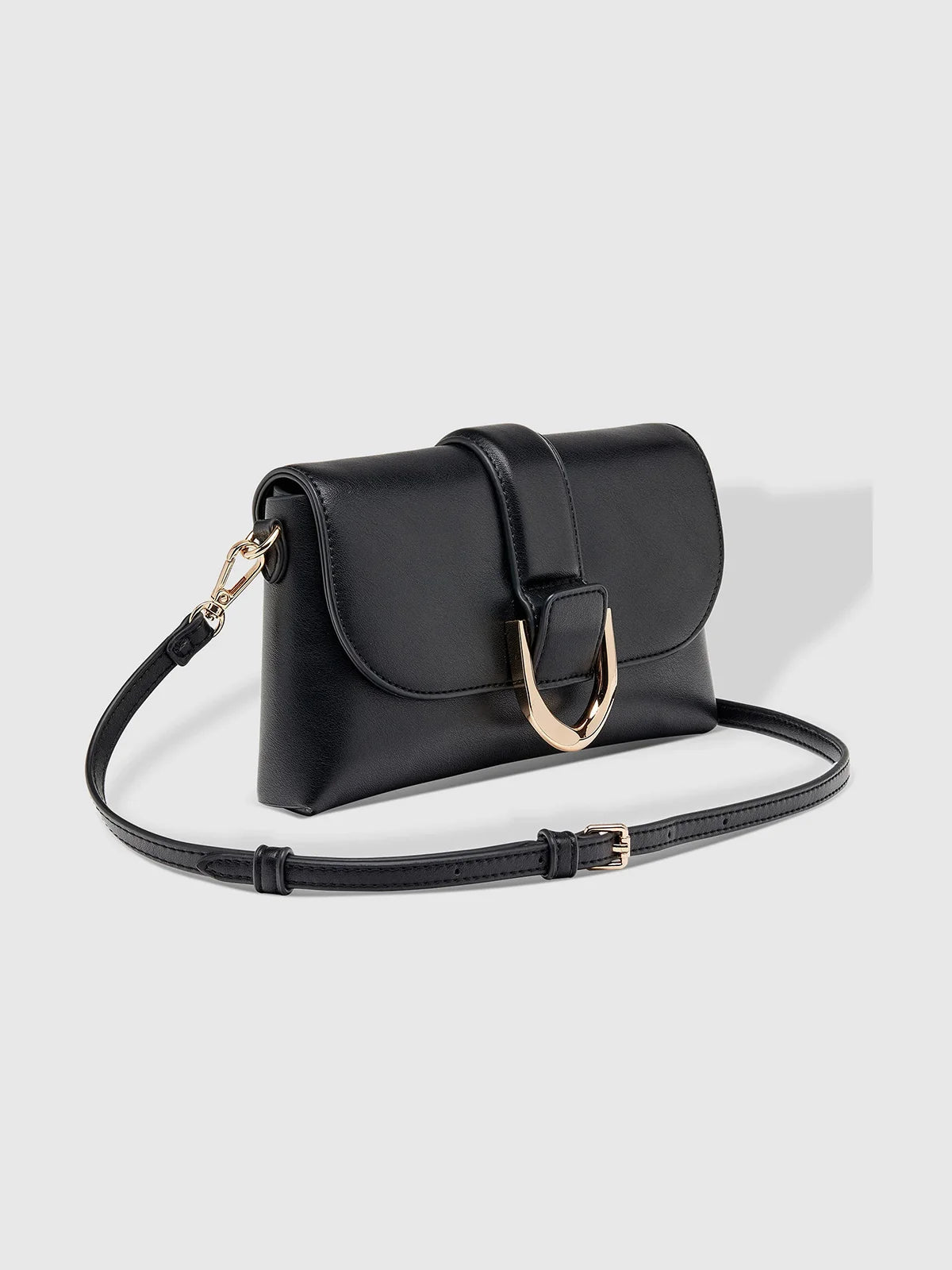 LOUENHIDE Pixie Crossbody Bag Black Faux Leather