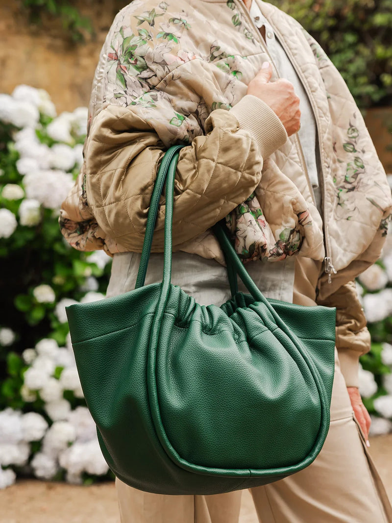 LOUENHIDE Selina Tote Bag Green Faux Leather