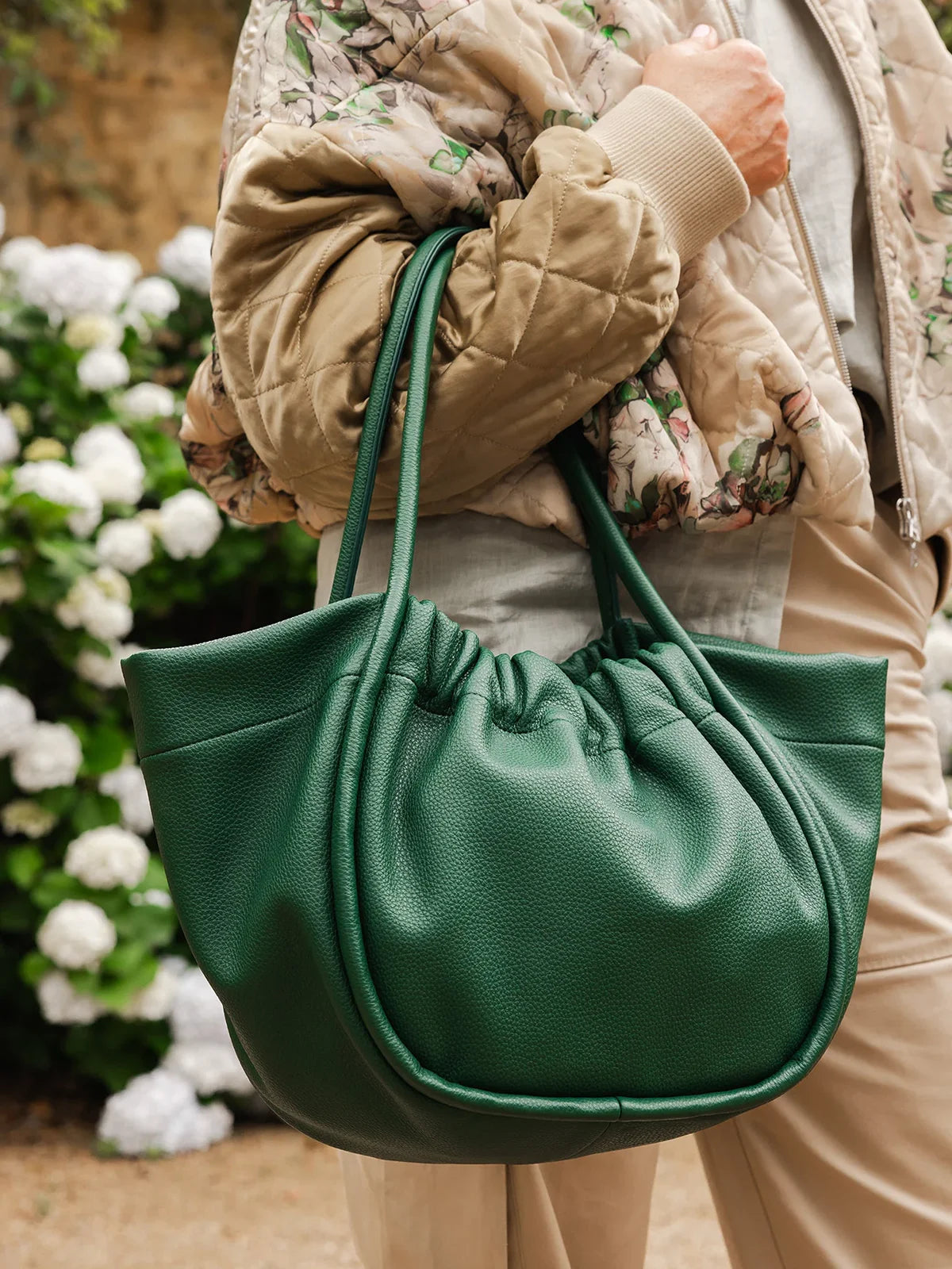 LOUENHIDE Selina Tote Bag Green Faux Leather