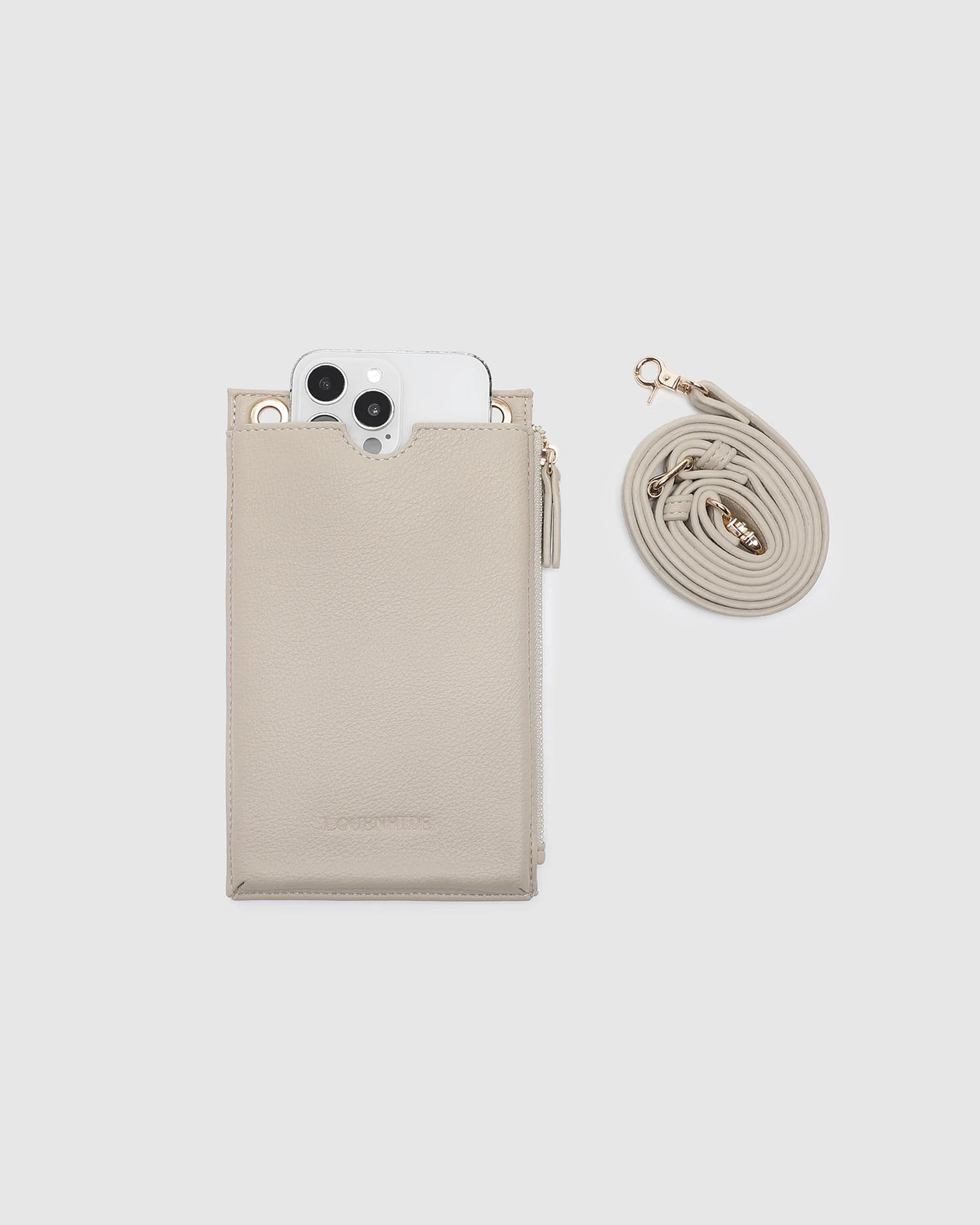 LOUENHIDE Suki RFID Phone Bag in Almond
