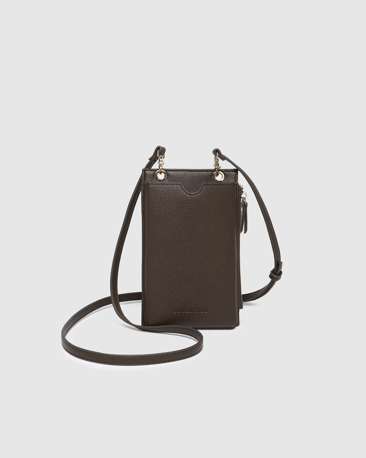 LOUENHIDE Suki RFID Phone Bag in Chocolate