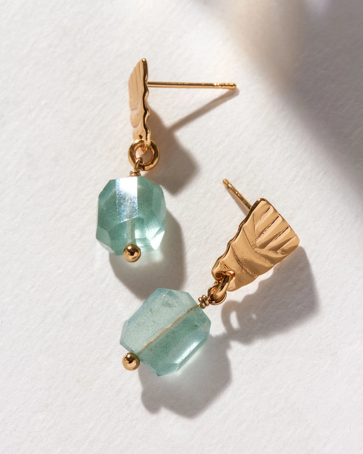 luna norte jewelry way to shine aquamarine gemstone doorknocker earrings