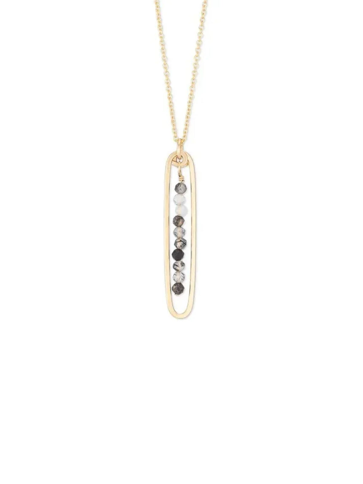 Lyric Gold Filled Black Rutile Quartz Necklace: 18"
