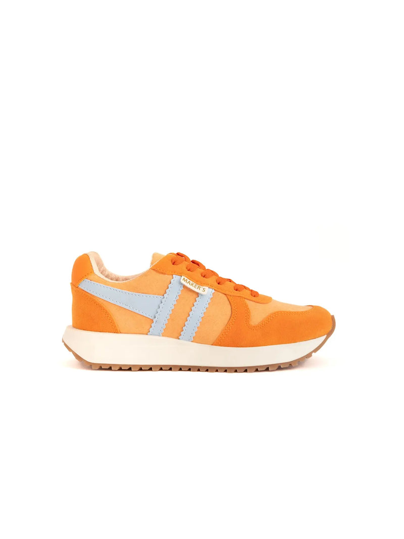 Ace 6 Orange & White Tennessee Game Day Tennis Sneakers on white background