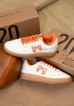 Jessie 2 White & Orange Tennessee Game Day Bow Sneakers